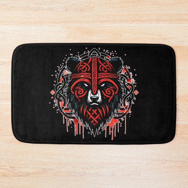 Item preview, Bear Viking Norse Black Red Celtic Knotwork designed and sold by TomFrontierArt.