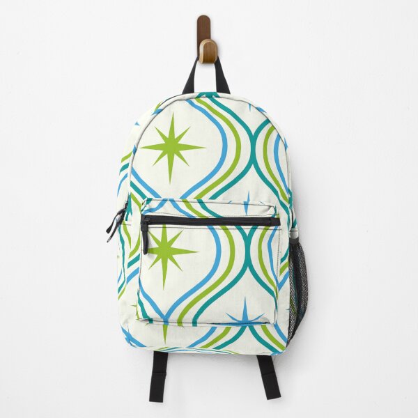 Item preview, Mid Century Atomic Starbursts in Blue, Green and Teal on Ogee pattern designed and sold by Yasminepatterns .