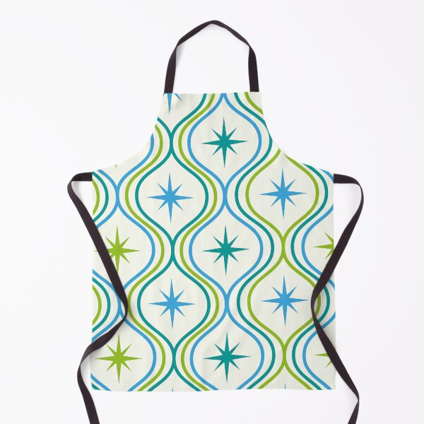 Item preview, Mid Century Atomic Starbursts in Blue, Green and Teal on Ogee pattern designed and sold by Yasminepatterns .