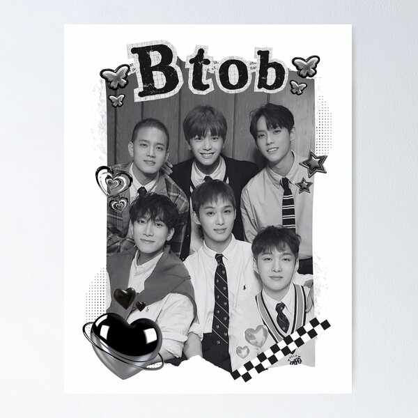 Item preview, BTOB Black and White K-Pop Collage Design designed and sold by AJUNICE STUDIO.