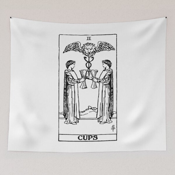 Item preview, F/F Two of Cups Tarot in black Lesbian LGBTQ+ designed and sold by winterwinter.