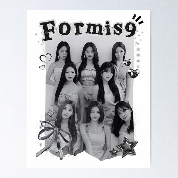 Item preview, Fromis_9 Black and White K-Pop Collage Design designed and sold by AJUNICE STUDIO.