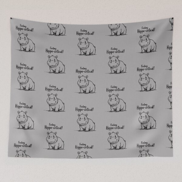 Item preview, Feeling Hippo-critical: Funny Moo Deng Cartoon designed and sold by PosiPrints.