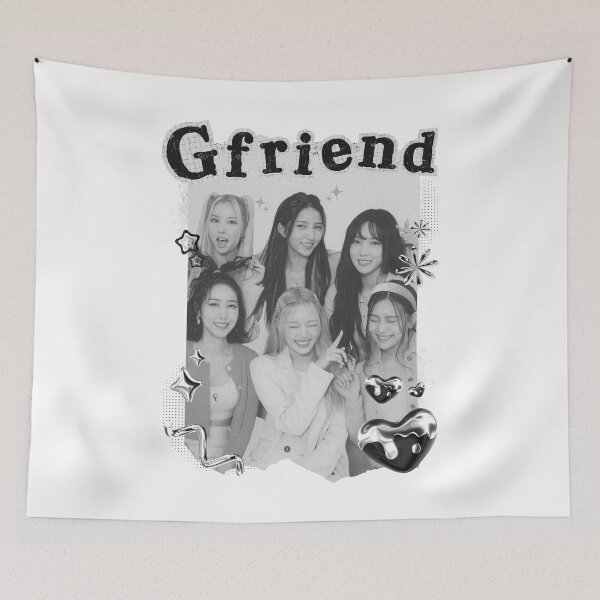 Item preview, Elegant Black and White Collage of GFRIEND K-Pop Group  designed and sold by AJUNICE STUDIO.