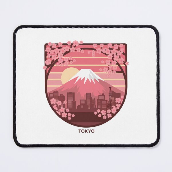 Item preview, Pink Fuji and Cherry Blossoms at Sunset designed and sold by TEE2SCOUT.