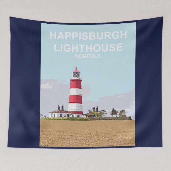 Item preview, Happisburgh Lighthouse Norfolk Travel poster Cromer designed and sold by BarbaraGlebska.