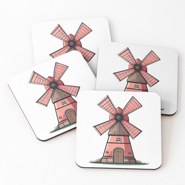 Item preview, Fröhliche Windmühle im Cartoon-Stil designed and sold by BysonDesigns.