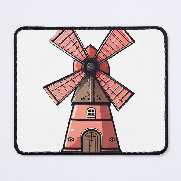 Item preview, Fröhliche Windmühle im Cartoon-Stil designed and sold by BysonDesigns.