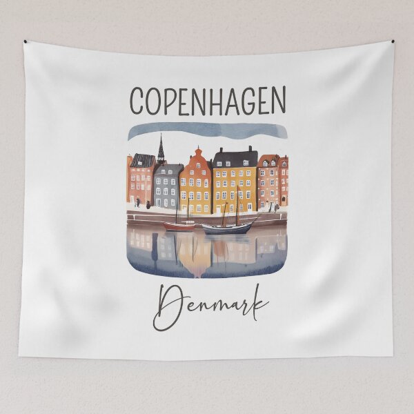 Aperçu de l'œuvre Une aquarelle de Copenhague - Danemark créée et vendue par Sketch-Shack.