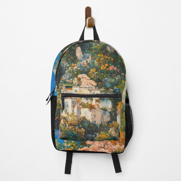 Item preview, Enchanted Castle on Vibrant Hill Under Moonlit Sky with Blossoming Garden designed and sold by regnumsaturni.