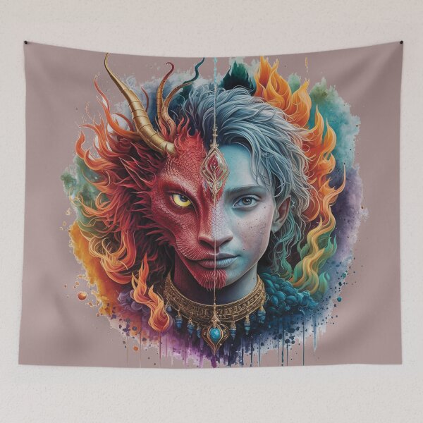 Item preview, Historical Fantasy Romantic Movement Dragon and Prince Face With Emotional Healing Quoat designed and sold by RAZ1995.