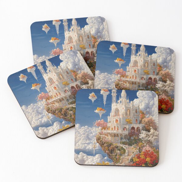 Item preview, Majestic Sky Castle Amidst Clouds and Blossoming Gardens designed and sold by regnumsaturni.