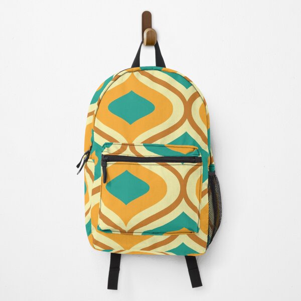 Item preview, Mid Century Vintage Ogee Pattern in orange, teal and cream designed and sold by Yasminepatterns .