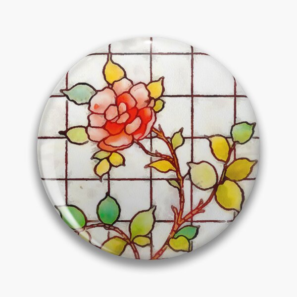 Item preview, Watercolor rose painting. Flower on vintage stained glass designed and sold by Ermes.S.