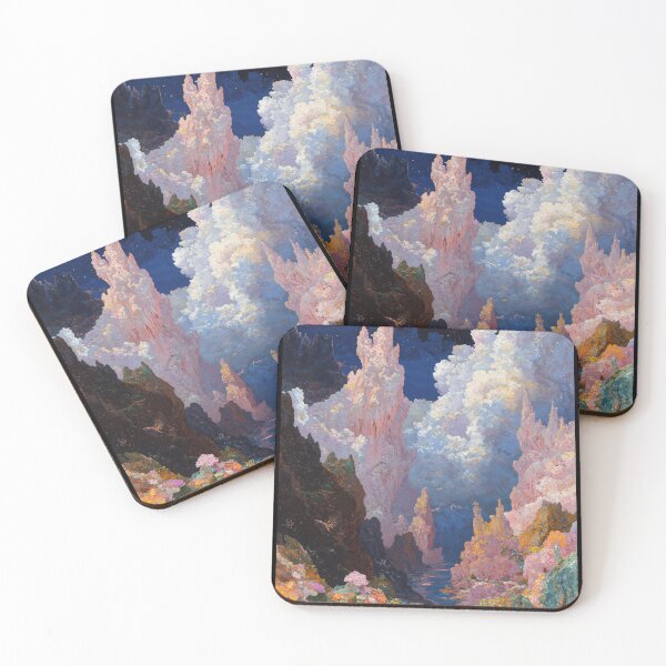 Item preview, Mystical Moonlit Landscape with Vibrant Blossoms and Majestic Cliffs designed and sold by regnumsaturni.
