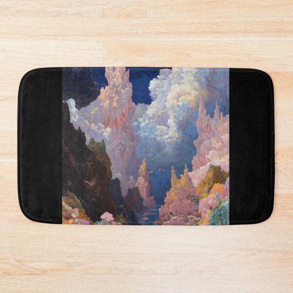 Item preview, Mystical Moonlit Landscape with Vibrant Blossoms and Majestic Cliffs designed and sold by regnumsaturni.