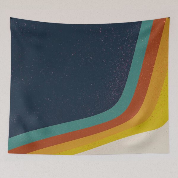 Item preview, Dark Blue, Burnt Orange 70s Retro Wave Pattern designed and sold by murraymont.