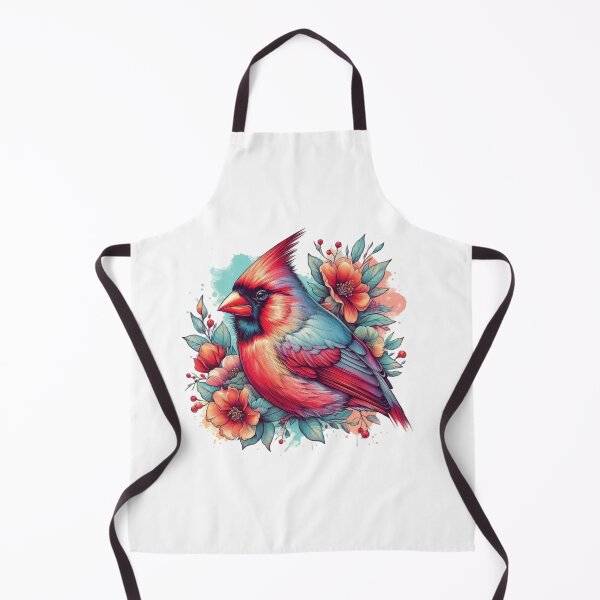 Item preview, A beautiful red cardinal bird with various colorful leaves and flowers in the background designed and sold by Marcoshop10.