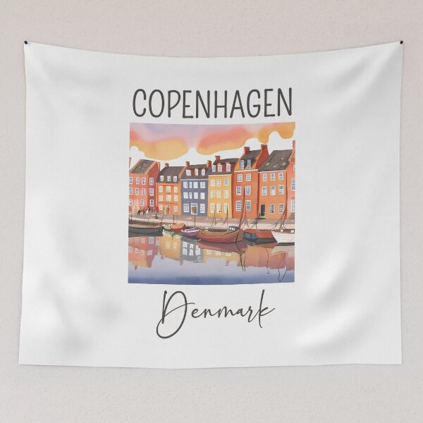 Aperçu de l'œuvre Une aquarelle de Copenhague - Danemark créée et vendue par Sketch-Shack.