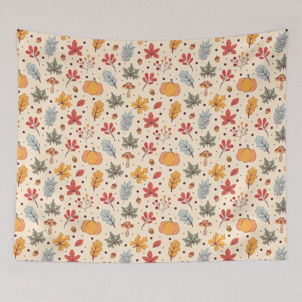 Item preview, Autumn leaves pumpkins and mushrooms designed and sold by LaPetiteBelette.