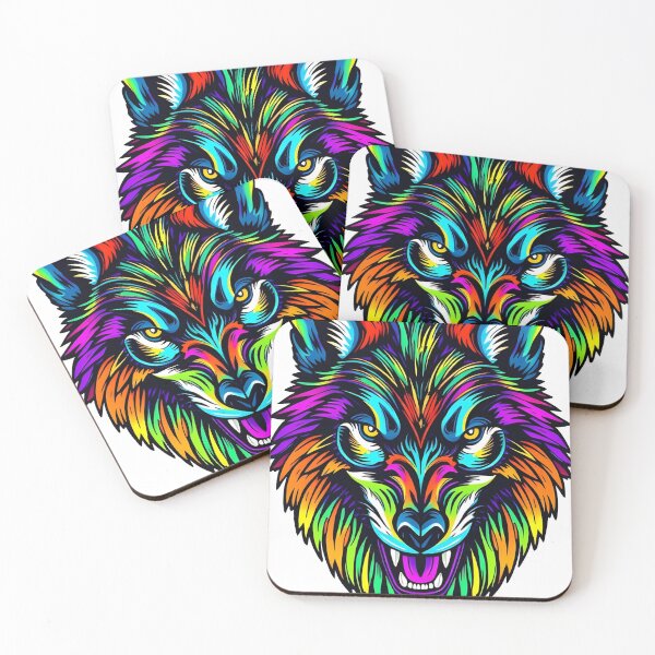 Item preview, Werewolf Face Psychedelic Prismatic Colors 2 designed and sold by webjmf.
