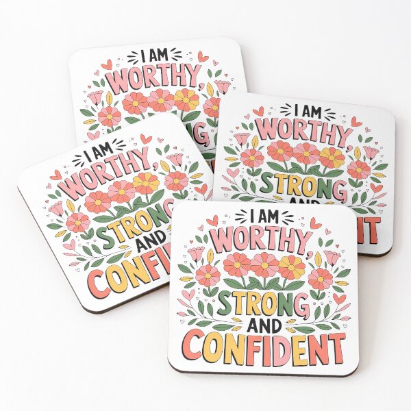 Item preview, affirmation, Embracing My Worth, Strength, and Confidence floral graphic slogan.  designed and sold by MarJul.