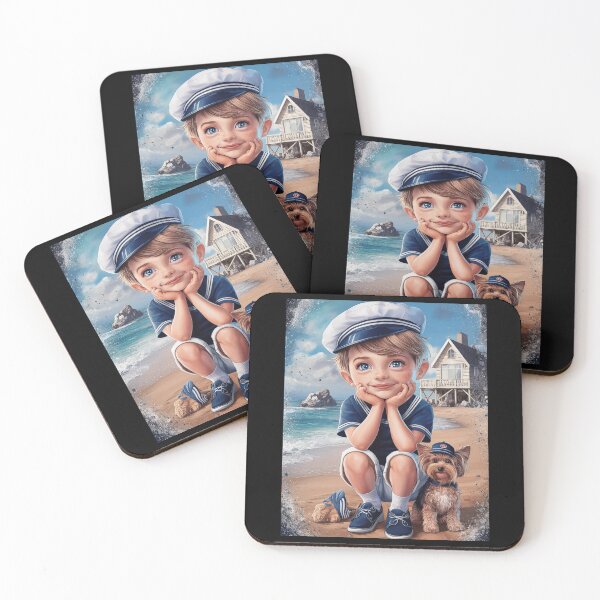 Item preview, Adventurous Beach Day with Best Friend – Sailor Boy and Dog designed and sold by love3617.