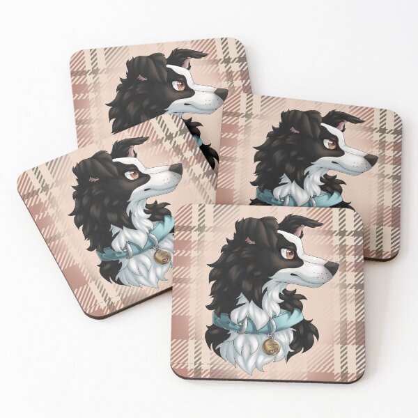 Item preview, Black Border Collie 2.0 with Tartan / Plaid designed and sold by Bamsdrawz.