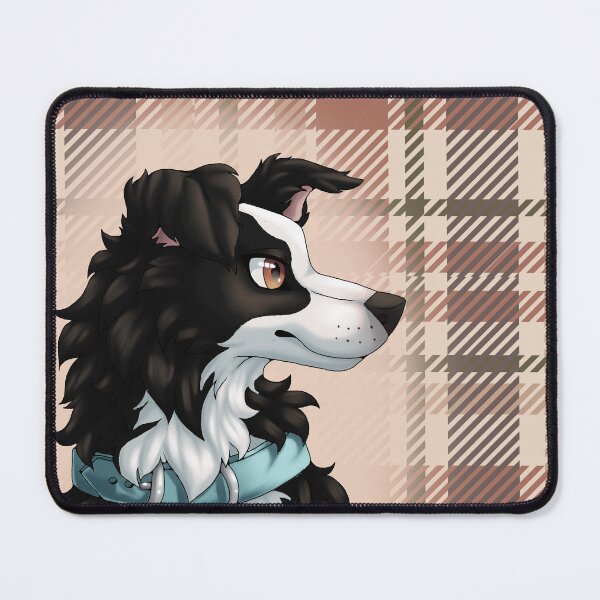 Item preview, Black Border Collie 2.0 with Tartan / Plaid designed and sold by Bamsdrawz.