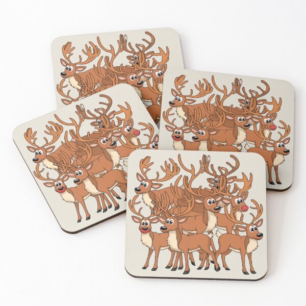 Item preview, Merry Christmas reindeers beige designed and sold by Newhyperion.