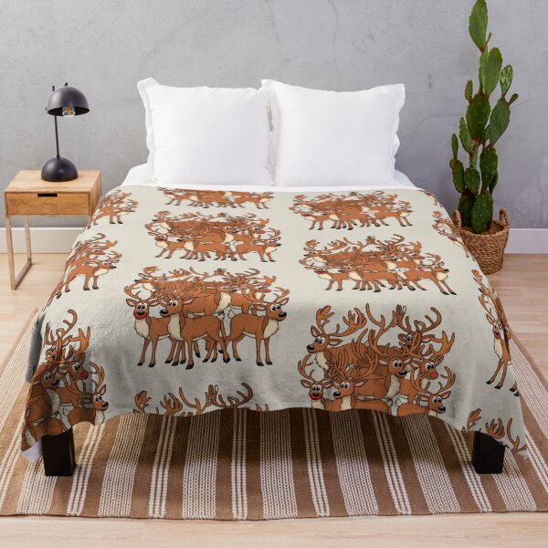 Item preview, Merry Christmas reindeers beige designed and sold by Newhyperion.