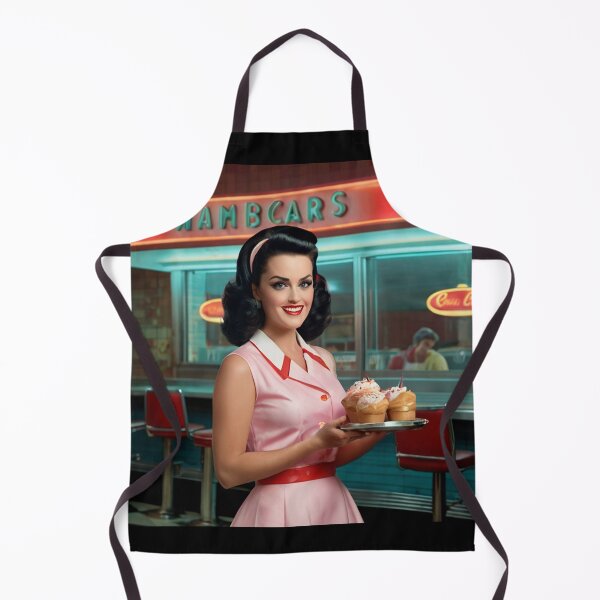 Item preview, Beautiful server in an American Diner vintage pinup advertising style art designed and sold by Vintage Designs +.