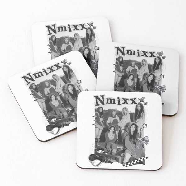 Item preview, NMIXX Black and White Kpop Group Collage Design designed and sold by AJUNICE STUDIO.