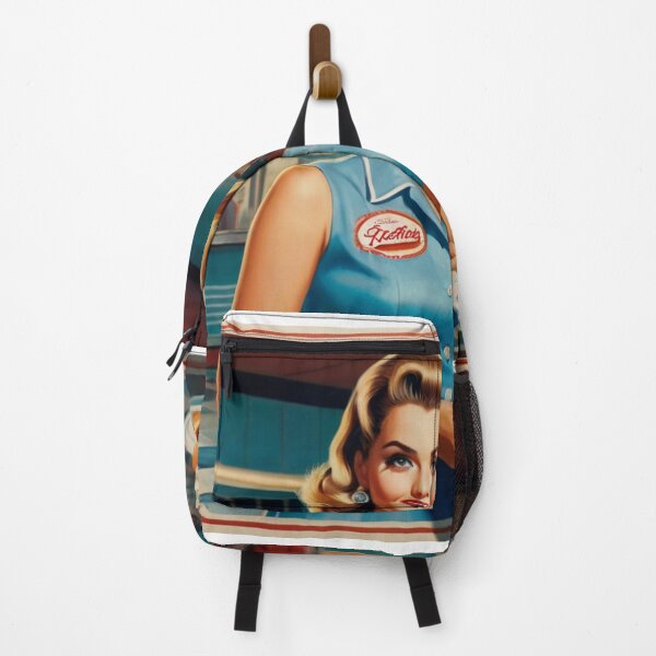 Item preview, Beautiful server in an American Diner vintage pinup advertising style art designed and sold by Vintage Designs +.