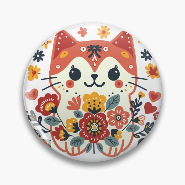 Item preview, KittyKat - Cute Girly Cat with Flowers designed and sold by KittyKatCats.