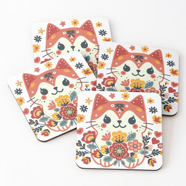 Item preview, KittyKat - Cute Girly Cat with Flowers designed and sold by KittyKatCats.