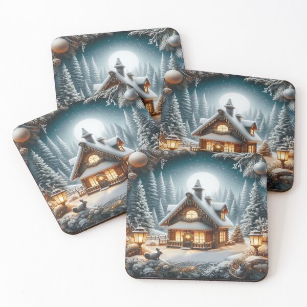 Item preview, cozy holiday feel Christmas house with decoration,RBCozyHolidays,CozyHolidays designed and sold by Expressions-Sel.