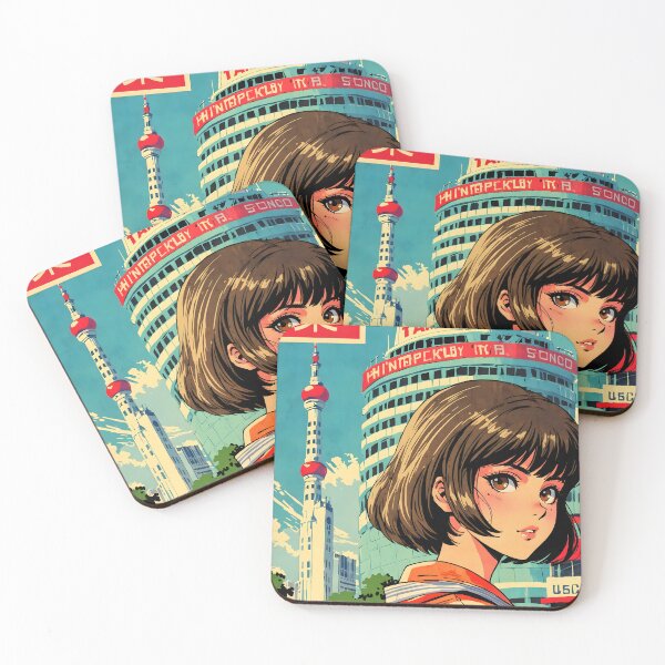 Item preview, Chiba Japan Retro Anime Girl 80s Vintage Travel designed and sold by Retro-Anime9.