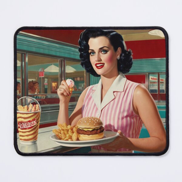 Item preview, Beautiful server in an American Diner vintage pinup advertising style art designed and sold by Vintage Designs +.