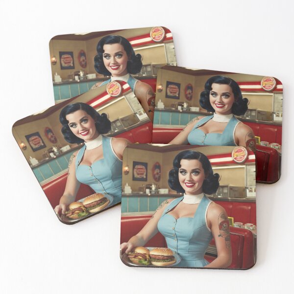 Item preview, Beautiful server in an American Diner vintage pinup advertising style art designed and sold by Vintage Designs +.
