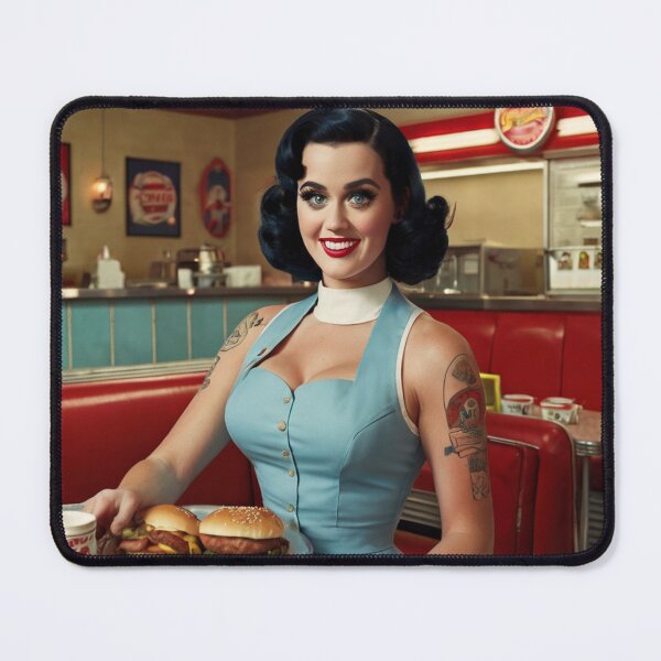 Item preview, Beautiful server in an American Diner vintage pinup advertising style art designed and sold by Vintage Designs +.