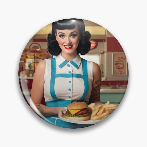 Item preview, Beautiful server in an American Diner vintage pinup advertising style art designed and sold by Vintage Designs +.
