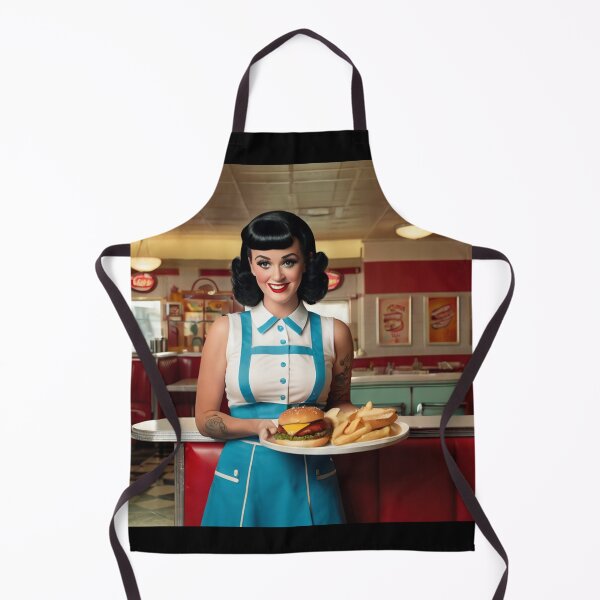 Item preview, Beautiful server in an American Diner vintage pinup advertising style art designed and sold by Vintage Designs +.