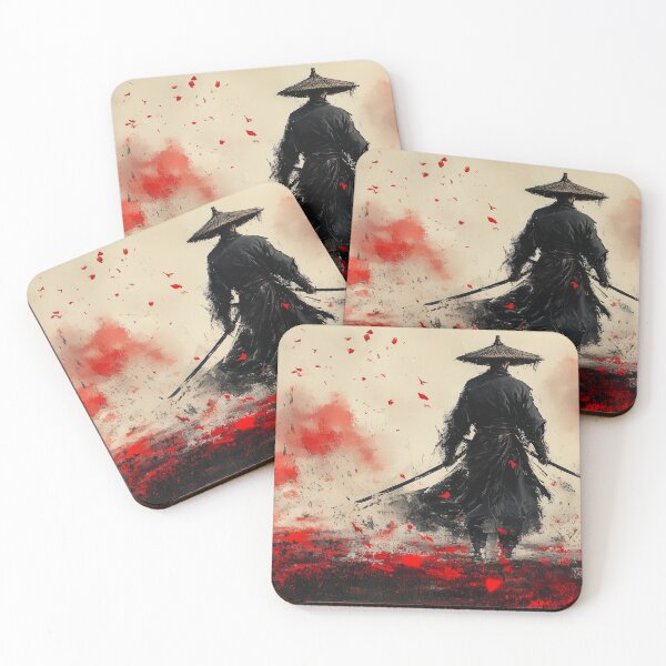 Item preview, "Mystic Samurai in a Field of Red Petals - Epic Art" designed and sold by pixal-shop.