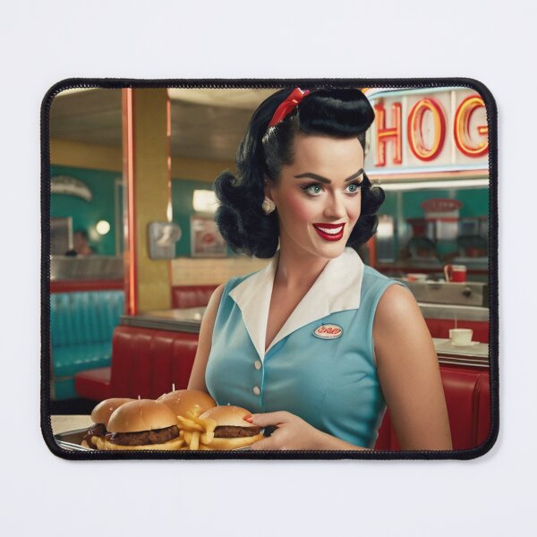 Item preview, Beautiful server in an American Diner vintage pinup advertising style art designed and sold by Vintage Designs +.