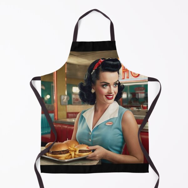Item preview, Beautiful server in an American Diner vintage pinup advertising style art designed and sold by Vintage Designs +.