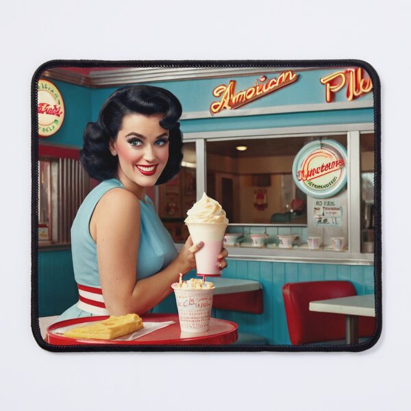 Item preview,  Beautiful server in an American Diner vintage pinup advertising style art designed and sold by Vintage Designs +.