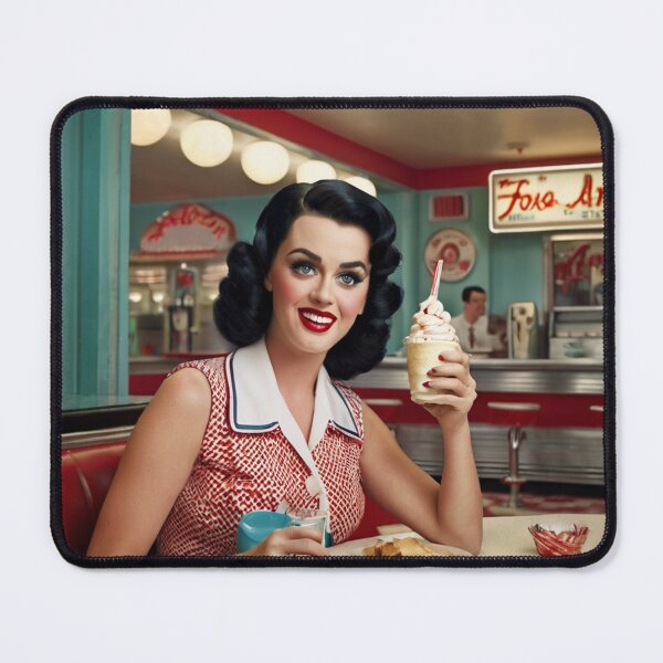 Item preview, Beautiful server in an American Diner vintage pinup advertising style art designed and sold by Vintage Designs +.