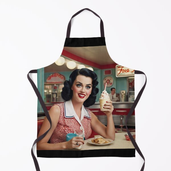 Item preview, Beautiful server in an American Diner vintage pinup advertising style art designed and sold by Vintage Designs +.