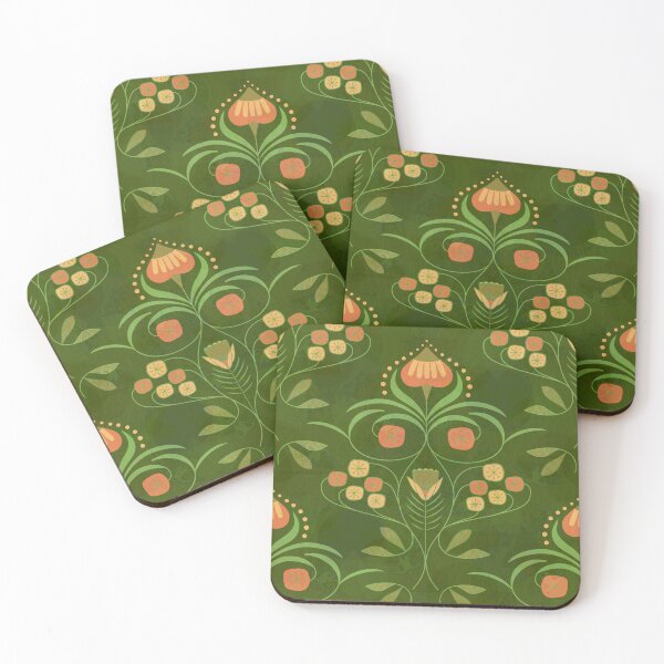 Item preview, Retro Bloom Symphony-Garden Green2 designed and sold by Carina Parry Studios.
